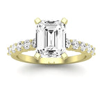 Magnolia Emerald Diamond Engagement Ring (Lab Grown Igi Cert) yellowgold