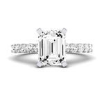 Magnolia Emerald Moissanite Bridal Set whitegold