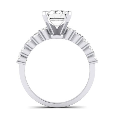 Magnolia Emerald Moissanite Bridal Set whitegold