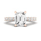 Magnolia Emerald Moissanite Bridal Set rosegold