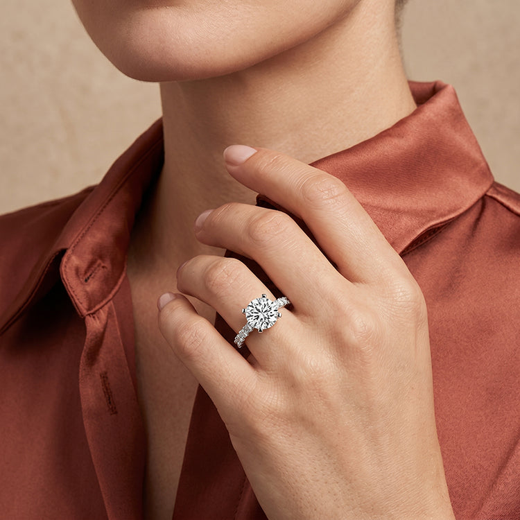 Magnolia - GIA Natural Round Diamond Engagement Ring