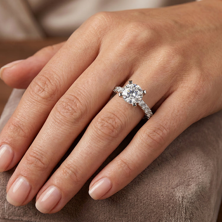 Magnolia - GIA Natural Round Diamond Engagement Ring