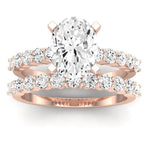 Magnolia Moissanite Matching Band Only (does Not Include Engagement Ring) For Ring With Cushion Center rosegold