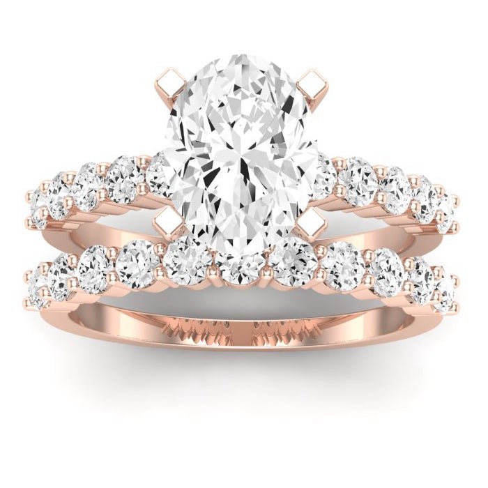 Magnolia Moissanite Matching Band Only (does Not Include Engagement Ring) For Ring With Cushion Center rosegold