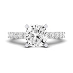 Magnolia Moissanite Matching Band Only (does Not Include Engagement Ring) For Ring With Cushion Center whitegold