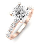 Magnolia Moissanite Matching Band Only (does Not Include Engagement Ring) For Ring With Cushion Center rosegold