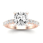 Magnolia Moissanite Matching Band Only (does Not Include Engagement Ring) For Ring With Cushion Center rosegold
