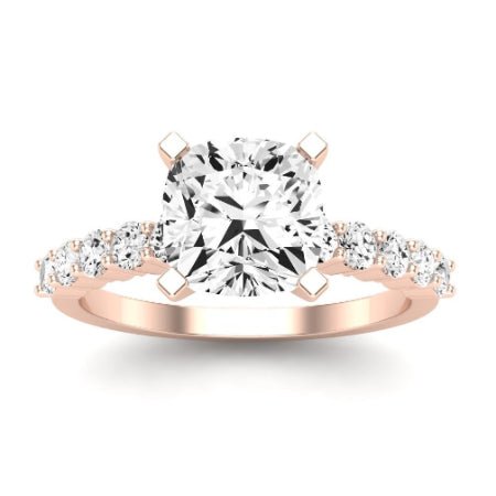Magnolia Moissanite Matching Band Only (does Not Include Engagement Ring) For Ring With Cushion Center rosegold
