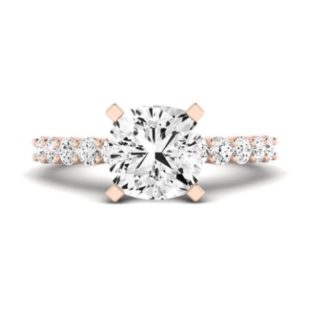 Magnolia Moissanite Matching Band Only (does Not Include Engagement Ring) For Ring With Cushion Center rosegold
