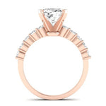 Magnolia Moissanite Matching Band Only (does Not Include Engagement Ring) For Ring With Cushion Center rosegold