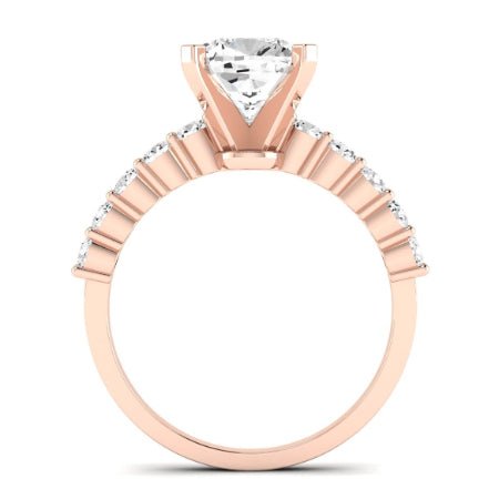 Magnolia Moissanite Matching Band Only (does Not Include Engagement Ring) For Ring With Cushion Center rosegold