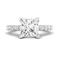 Magnolia Moissanite Matching Band Only (does Not Include Engagement Ring) For Ring With Princess Center whitegold