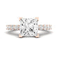 Magnolia Moissanite Matching Band Only (does Not Include Engagement Ring) For Ring With Princess Center rosegold