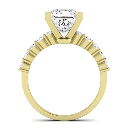 Magnolia Moissanite Matching Band Only (does Not Include Engagement Ring) For Ring With Princess Center yellowgold