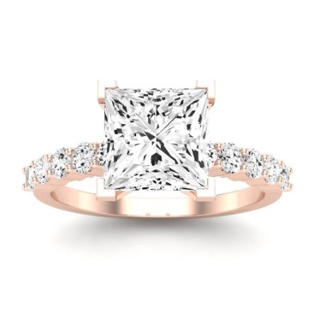 Magnolia Moissanite Matching Band Only (does Not Include Engagement Ring) For Ring With Princess Center rosegold