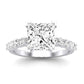 Magnolia Moissanite Matching Band Only (does Not Include Engagement Ring) For Ring With Princess Center whitegold