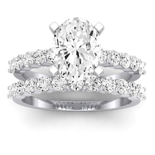 Magnolia Oval Moissanite Bridal Set whitegold