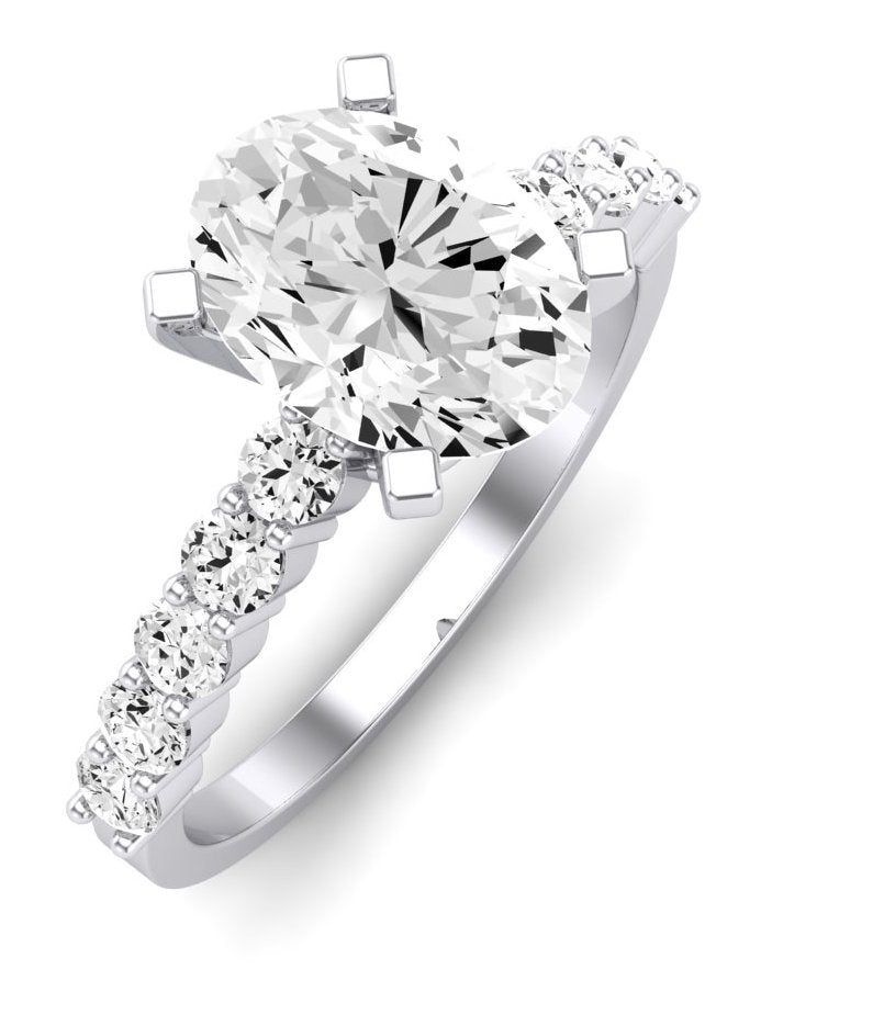 Magnolia Oval Moissanite Engagement Ring whitegold