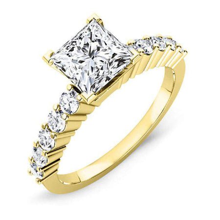 Magnolia Princess Moissanite Engagement Ring yellowgold