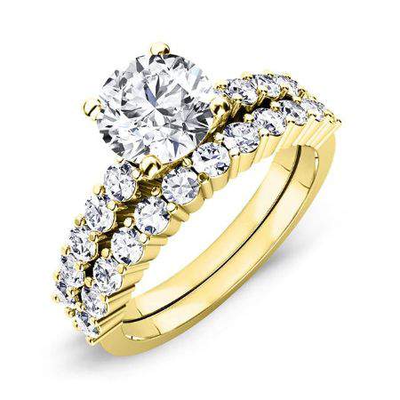 Magnolia Round Moissanite Bridal Set yellowgold