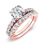 Magnolia Round Moissanite Bridal Set rosegold