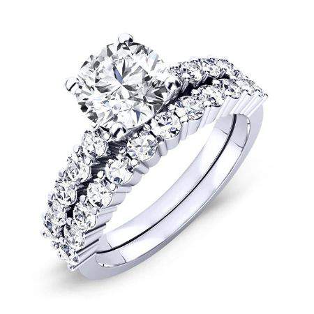 Magnolia Round Moissanite Bridal Set whitegold