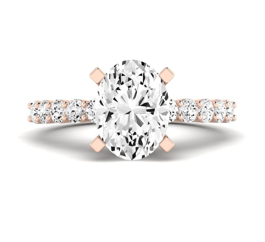 Magnolia Oval Diamond Engagement Ring (Lab Grown Igi Cert) rosegold