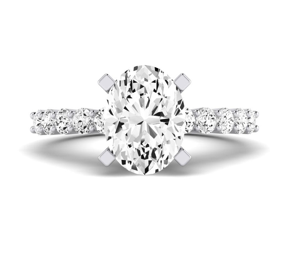 Magnolia Oval Diamond Engagement Ring (Lab Grown Igi Cert) whitegold
