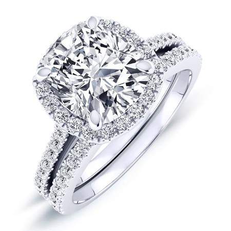 1.00 ct - Mallow - Cushion Lab Diamond Bridal Set (IGI Certified)
