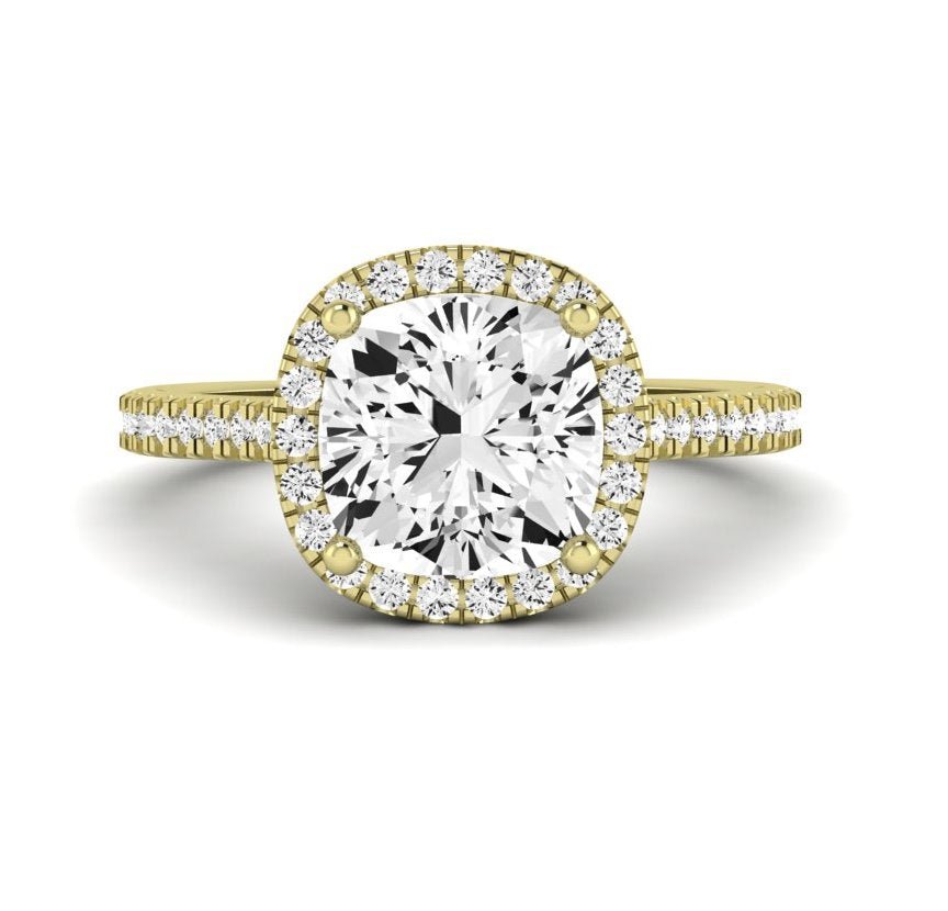 Mallow Cushion Moissanite Engagement Ring yellowgold