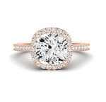 Mallow Cushion Moissanite Engagement Ring rosegold