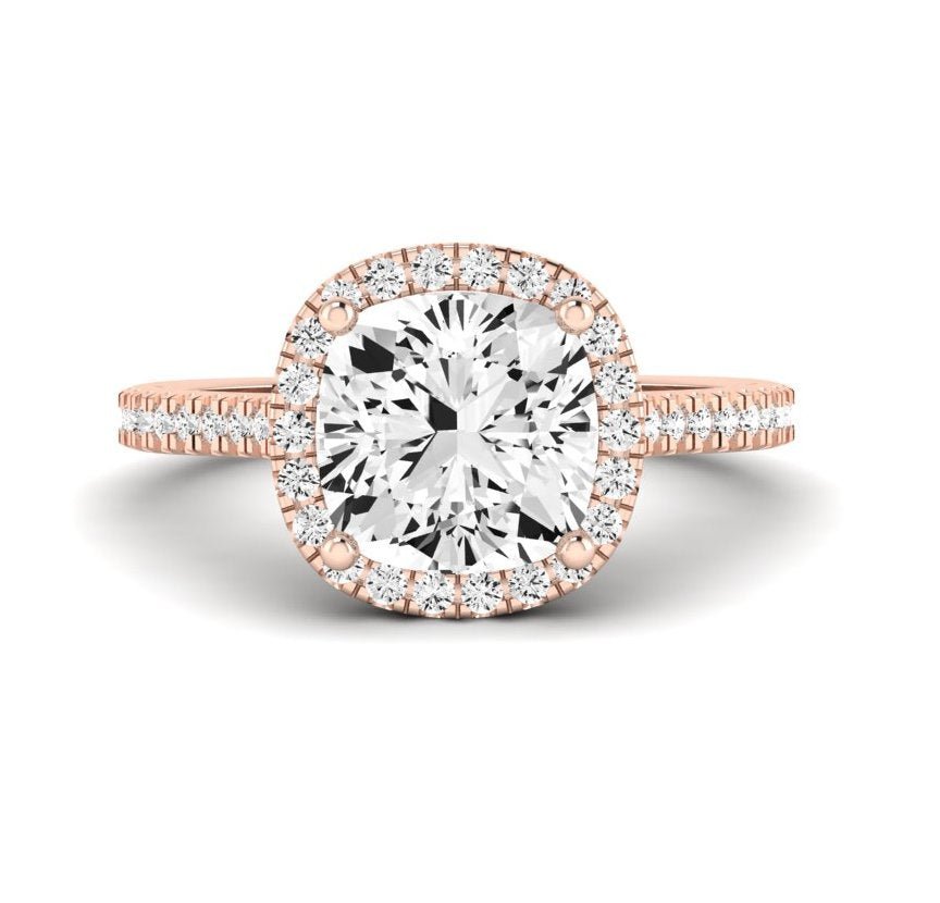 Mallow Cushion Moissanite Engagement Ring rosegold