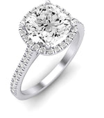 Mallow Cushion Moissanite Engagement Ring whitegold