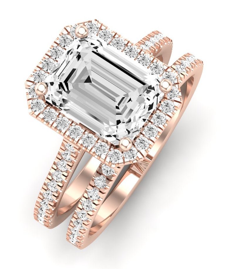 Mallow Diamond Matching Band Only (does Not Include Engagement Ring)   For Ring With Emerald Center rosegold