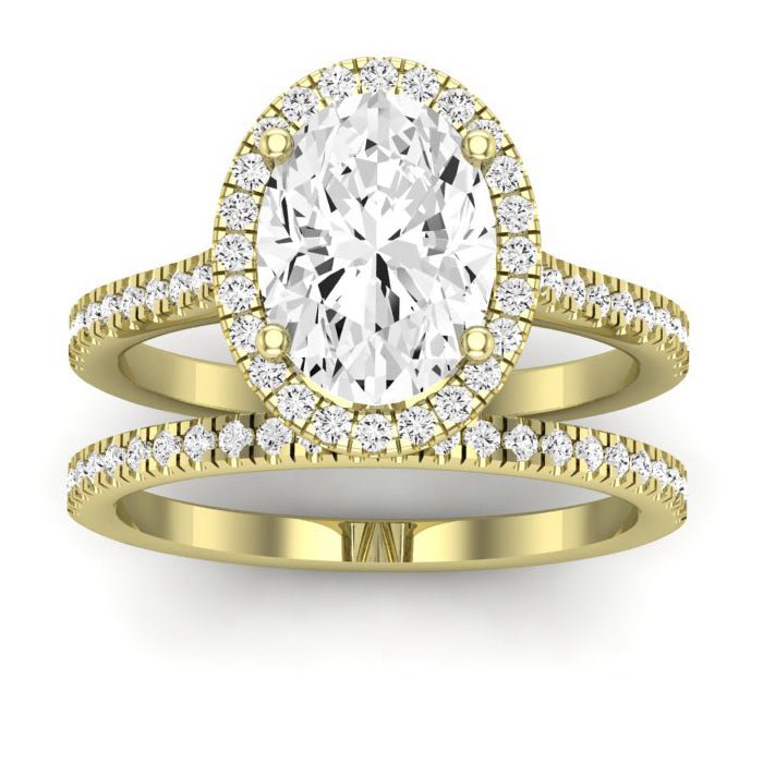 Mallow Diamond Matching Band Only (does Not Include Engagement Ring)   For Ring With Oval Center yellowgold