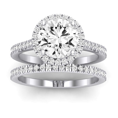 Mallow Diamond Matching Band Only (does Not Include Engagement Ring)   For Ring With Round Center whitegold