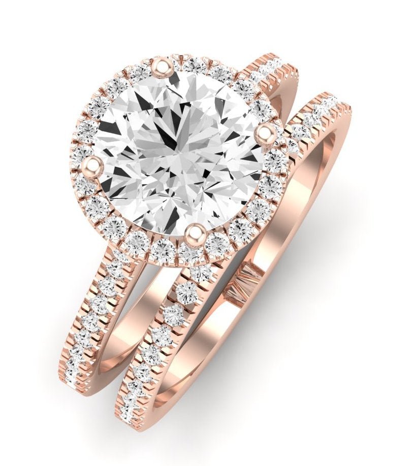 Mallow Diamond Matching Band Only (does Not Include Engagement Ring)   For Ring With Round Center rosegold