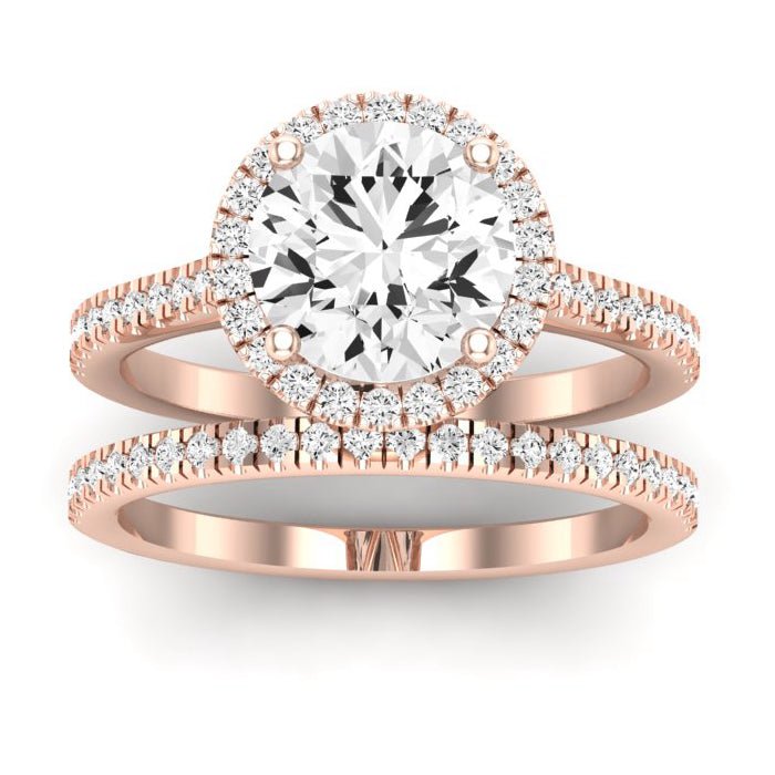 Mallow Diamond Matching Band Only (does Not Include Engagement Ring)   For Ring With Round Center rosegold