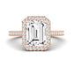 Mallow Emerald Diamond Engagement Ring (Lab Grown Igi Cert) rosegold