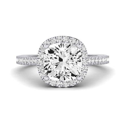 Mallow Moissanite Matching Band Only (does Not Include Engagement Ring)   For Ring With Cushion Center whitegold