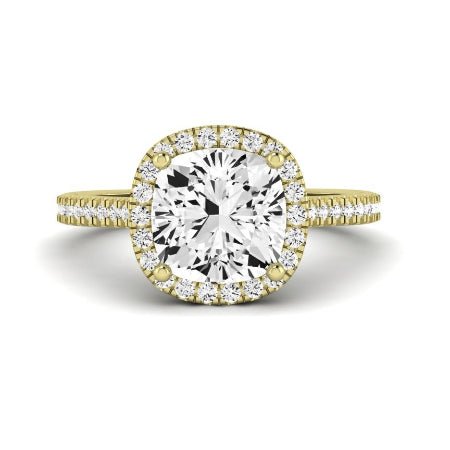 Mallow Moissanite Matching Band Only (does Not Include Engagement Ring)   For Ring With Cushion Center yellowgold