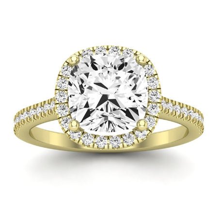 Mallow Moissanite Matching Band Only (does Not Include Engagement Ring)   For Ring With Cushion Center yellowgold