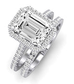 Mallow Moissanite Matching Band Only (does Not Include Engagement Ring)   For Ring With Emerald Center whitegold