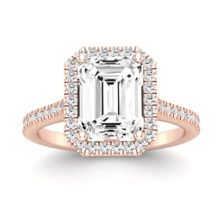 Mallow Moissanite Matching Band Only (does Not Include Engagement Ring)   For Ring With Emerald Center rosegold