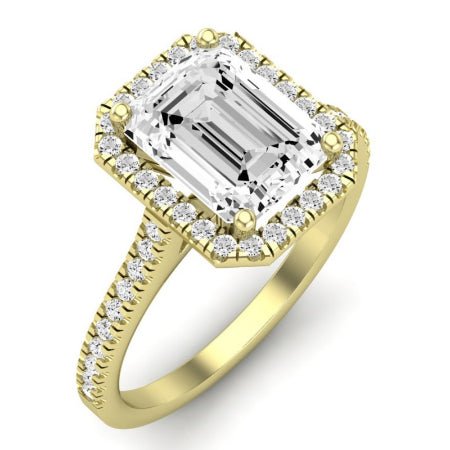 Mallow Moissanite Matching Band Only (does Not Include Engagement Ring)   For Ring With Emerald Center yellowgold