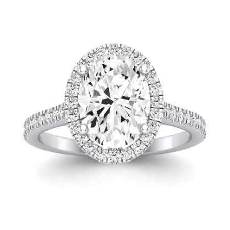 Mallow Moissanite Matching Band Only (does Not Include Engagement Ring)   For Ring With Oval Center whitegold