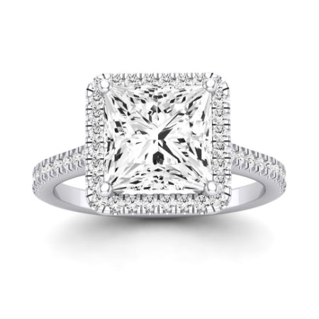 Mallow Moissanite Matching Band Only (does Not Include Engagement Ring)   For Ring With Princess Center whitegold