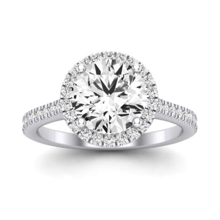 Mallow Moissanite Matching Band Only (does Not Include Engagement Ring)   For Ring With Round Center whitegold