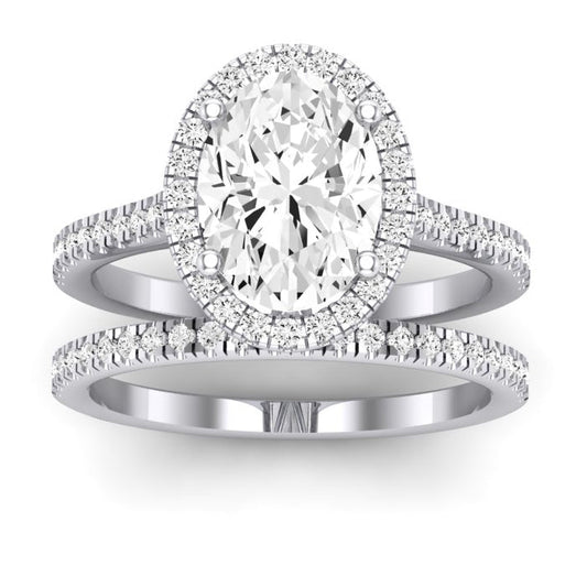 Mallow Oval Moissanite Bridal Set whitegold