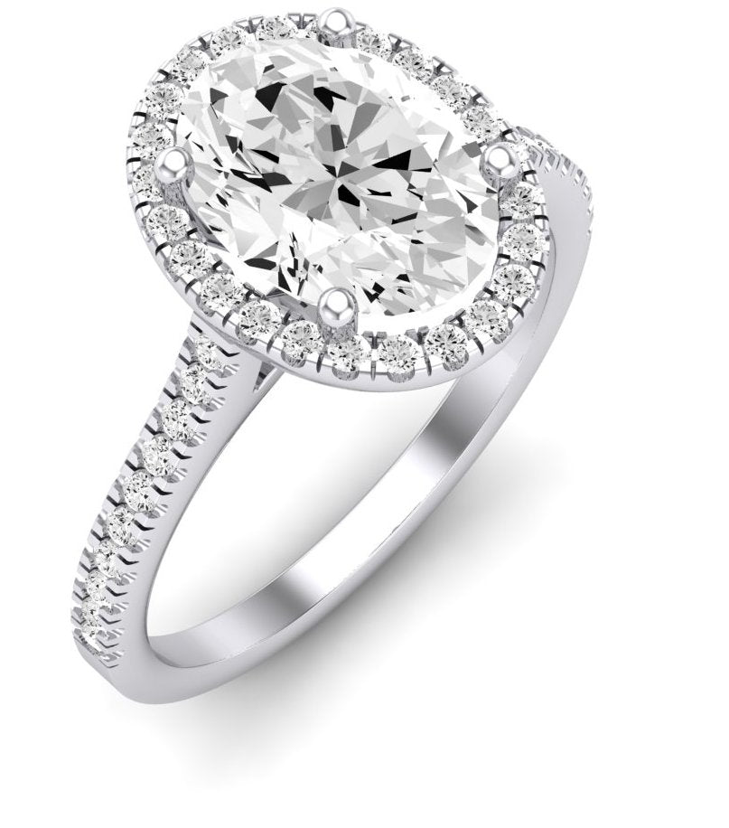 Mallow Oval Moissanite Engagement Ring whitegold